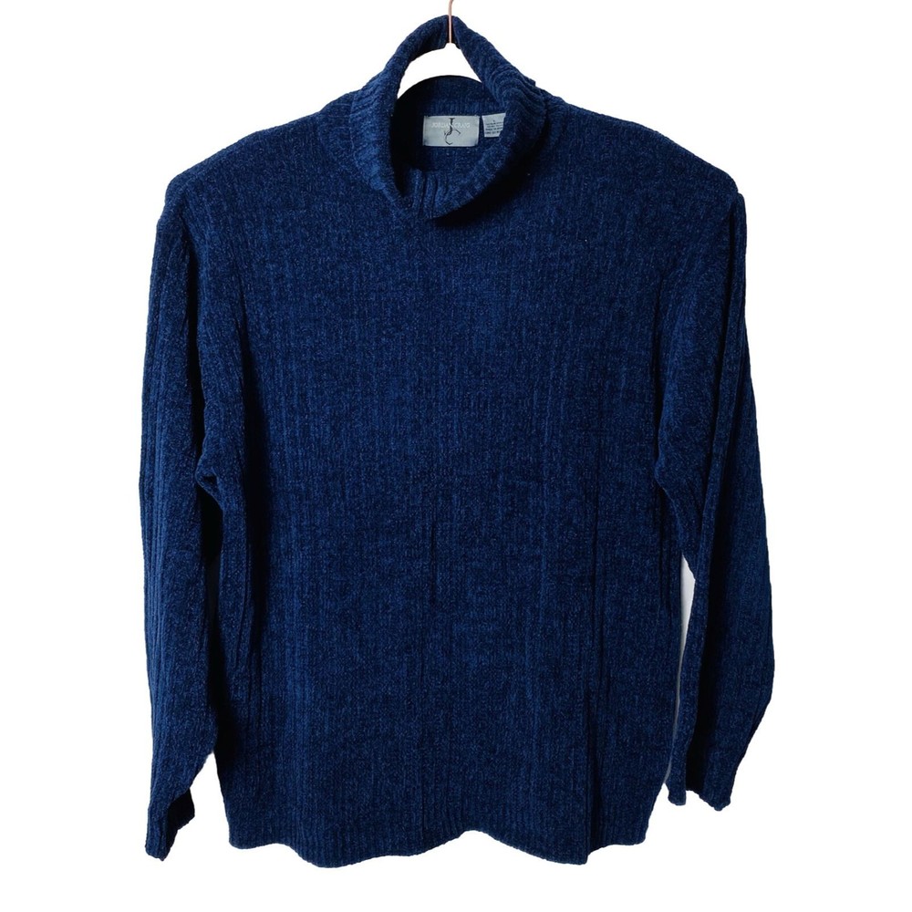Jordan Craig Navy Blue  Soft Knit Turtle Neck Sweater Size L Womens